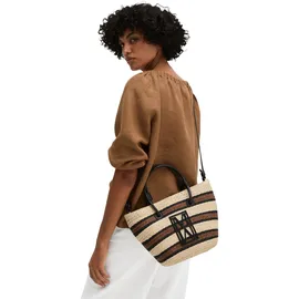 Marc O'Polo Shopper "mit edlen Echtleder-Details", Damen, Gr. B/H/T: 34cm x 22cm x 9cm, light raffia, Papierstroh, unifarben, Taschen Shopper