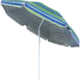 Ellug gestreifter Sonnenschirm 180 x 180 cm Grün/Blau/Hellblau/Dunkelblau/Türkis