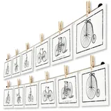 LeTOMA - Fotoseil 2x125 cm mit 2x10 Klammern inklusive patentierter Seilhalter ideal um Fotos und Postkarten schnell aufzuhängen - Fotoleine aus hochwertigem Naturhanf - Handmade in Germany