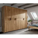Home Affaire »Huven, Kleiderschrank, viel Stauraum, Aufbewahrung«, Massiv Eiche, unterschiedliche Schrankbreiten erhältlich "218cm Hoch", braun