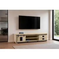 Sam Lowboard Kommode TV-Board mit Schiebetür, 2 Schubfächern &