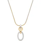 LEONARDO Kette mit Anhänger "Halskette Lena", gelb (edelstahlfarben, gelbgoldfarben, kristallweiß), Halsketten, Damen, Edelstahl, L: 47 B: 1mm, mit Zirkonia (synth.), B:1mm