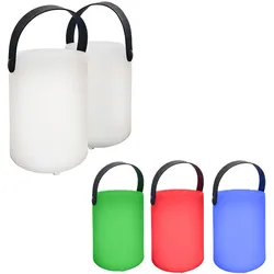 Tischleuchte Außenlampe Akku Garten Tischlampe USB aufladbar dimmbar Fernbedienung Farbwechsel tragbar, 1x LED 3000K, DxH 11x15 cm, 2er Set