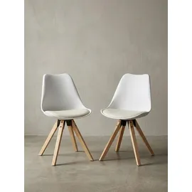 KADIMA DESIGN Esszimmerstuhl Lund Kunstleder weiß 2er Set