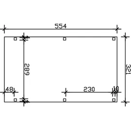 SKANHOLZ Carport Grunewald 3,21 x 5,54 m eiche hell mit Aluminiumdach