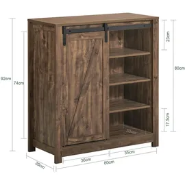 SoBuy Sideboard 80 x 92 x 35 cm Braun