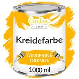 Creative Deco Orange Kreidefarbe für Möbel 1000 ml | Möbellack Möbelfarbe ohne Schleifen | Für Landhaus, Vintage-Stil, Decoupage, Möbel-Renovierung Matt Abwaschbar Wisch-Effekt Gradient-Effekt möglich