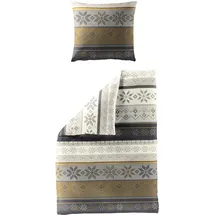 BIERBAUM 3751 Schneeflocken Gold 135 x 200 cm + 80 x 80 cm