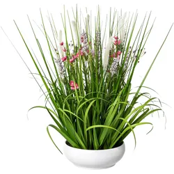Kunstpflanze Blüten-Gras-Mix - rosa - LBH 30x45x53 cm