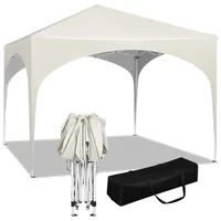 BukkitBow – Partyzelt mit runder Kante – faltbares Zelt – wasserdicht und wetterfest – Gartenpavillon – 300 x 300 cm – Weiß