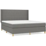 vidaXL Boxspringbett mit Matratze Dunkelgrau 160x200 cm Stoff1378210