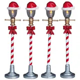 Lemax Santa Hat Street Lamp Set von 4 mit Beleuchtung