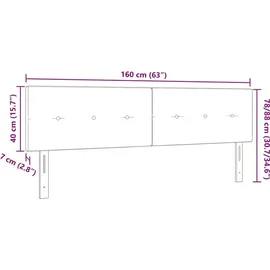 vidaXL LED Kopfteil mit LED-Lichtleisten Taupe 160 cm Polyester