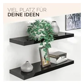 CASARIA Wandregal 70 x 23 x 3,8 cm Schwarz