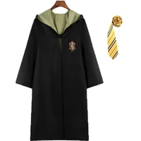 Great Adult Harry Potter Gryffindor Slytherin Ravenclaw Hufflepuff Fancy Robe Cloak Costume and Tie