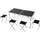 Relaxdays Campingtisch mit 4 Hockern Schwarz/Silber