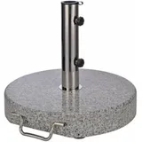 Haushalt Schirmständer aus Granit, rund 45cm, 30kg, Edelstahlgriff, Rollen