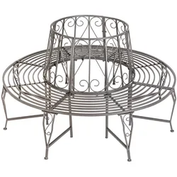 tectake® Baumbank, im Antik-Stil, 360°, für mehrere Personen, wetterfest, 164 x 164 x 89 cm
