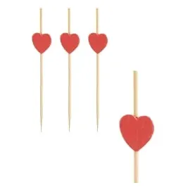 Papstar Fingerfood-Spieße Heart 7 cm 100 Stück Bambus