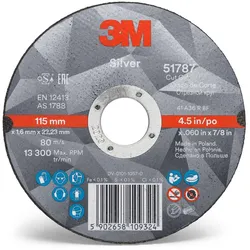 3M Silver Cut-Off Wheel Trennscheibe, 100 mm, 1,0 mm, 6 mm, T41, 51771