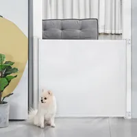 PawHut Treppenschutzgitter Hundegitter ausziehbar 1 Stück Weiß 115x82,5 cm