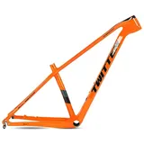 Carbon Mountainbike-Rahmen 27.5er 29er Hardtail MTB-Rahmen 15''/17''/19'' Leichtbau Scheibenbremse Rahmen QR 135MM Interne Verlegung (Color : Orange, Size : 17'')
