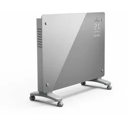 Klarstein Bansin Crystal Smart Konvektor 1500 | 1500 W | App | 5- 50 °C | LED-Anzeige | Touch-Display Grau