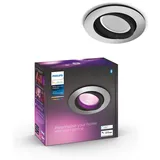 Philips Hue White & Color Ambiance Centura runde Einbauspots 1er Pack (1.050 lm), dimmbare Deckenlampen mit 16 Mio. Farben, smarte Lichtsteuerung über Sprache und App, aluminium, neue Generation
