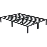 ML-Design Metallbett 140x200 cm auf Stahlrahmen mit Lattenrost, Anthrazit, Metall Rechteckig, Schlafzimmer Betten, Metallbetten