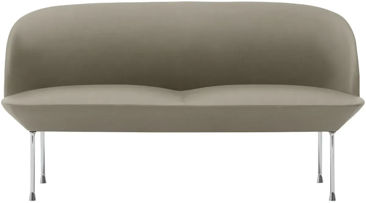 Muuto Oslo Sofa 2-Sitzer, refine leder stone / chrom