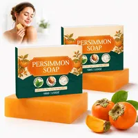 Kaki Seife, Persimmon Soap – Handgemachte Deodorierende Seife für Männer & Frauen | Festes Duschgel & Duschbrocken | Sanfte Körperreinigung zur Geruchskontrolle | Langlebige Kernseife Natur, 2 Stück