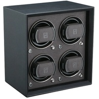 PAUL DESIGN - UHRENBEWEGER PETITE 4 - PU-leather black / für 4 Uhren, battery compartment