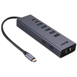 Lindy DST-Mini Duo, USB C Laptop Mini Dockingstation 2x 4K HDMI