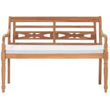 vidaXL Batavia Gartenbank mit Polstern 120 cm Teak