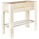 Hi Hochbeet aus Holz mit Ablage 62924 0 x 0 x 0 cm Unbehandelt