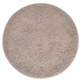 Insun Badezimmerteppich Chenille Runder, Badematte rutschfeste Waschbar, Badteppich Weich Saugfähige für Badezimmer Khaki 2 60 cm