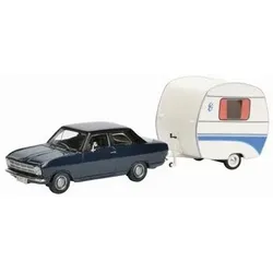 SCHUCO 450294700 1:43 Opel Kadett B mit Anhänger