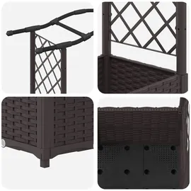 vidaXL Hochbeet mit Rankgitter und Dach 164 x 40 x 142 cm Braun