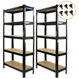 MonsterShop Monster Shop - 2 x Schwerlastregal Lagerregal Werkstattregal Set Kellerregal Regal Steckregal