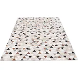 Fellteppich THEKO "Kobe" Gr. 4, bunt (multi), B:160cm H:3mm L:230cm, Kuhfell, Leder, Teppiche, Fellteppich, Patchwork, handgenäht, echtes Rinderfell in Naturtönen