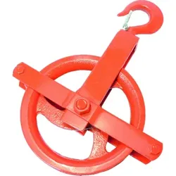 Klobenrad Stahl-rot-lackiert für Seil-øbis 25,0mm - rot
