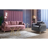 JVmoebel Sofa Sofagarnitur 3+1 Sitzer Modern Relax Sessel Stil 2tlg Luxus, Made In Europe rosa|schwarz