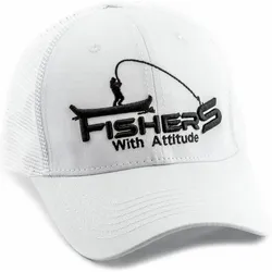 TRUCKER CAP - Fisher With Attitude - Weiss WEISS|SCHWARZ ADULTE