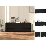 vidaXL 3-tlg. Sideboard Schwarz Holzwerkstoff