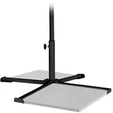 Relaxdays Schirmständer Platten Metall 85 x 85 cm Schwarz