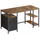VASAGLE Schreibtisch mit 3 Ablagen 140 cm x 60 cm x 76 cm Braun-Schwarz