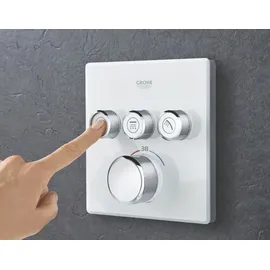 Grohe Grohtherm SmartControl Thermostat mit 3 Absperrventilen, Wandrosette moon white,