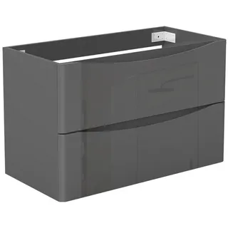 duschspa Waschtisch Unterschrank Badschrank Badezimmer Schrank Hängeschrank (Smiley), 50/60/80/100/120 cm grau 80 cm x 50 cm x 39.5 cm