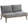 Niehoff Serra 2-Sitzer Sofa Aluminium/Canvas Heather - Schwarz