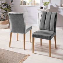 INOSIGN Esszimmerstuhl, (Set), 2 St., Struktur (100% Polyester), Rückenlehne mit Steppung, grau